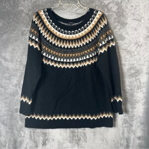 Talbots Black and White Knit Sweater